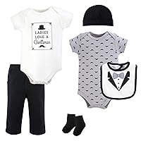 Hudson Baby Unisex Baby Cotton Bodysuit, Pant and Bib Set