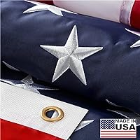 American flag 5x8 Ft 100% in USA, Thicken American Flags for Outside 5x8, Heavy Duty Durable US Flag, Fade Resistant American Flags for Outside, USA Flag with Embroidered Stars