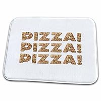3dRose Pizza Pizza Pizza - pizza decorated text art, typography... - Dish Drying Mats (ddm-340624-1)