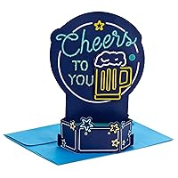 Hallmark Paper Wonder Musical Pop Up Fathers Day Card (Light Up Neon Beer Sign)