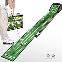 Putting Green Putting matt for Indoors Golf Putting Mat - Indoor Putting Green with Ball. Putting matt for Golf Practice, Portable and Easy to Clean. Great Gift