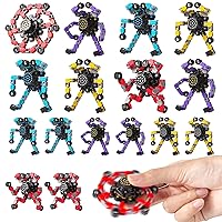 Transformable Fidget Spinners 16 Pcs for Kids and Adults Stress Relief Sensory Toys for Boys and Girls Fingertip Gyros for ADHD Autism Easter Basket Stuffers Gifts for Kids(Fingertoy-16pc)