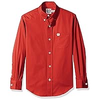 Cinch Boys' Big Classic Fit Long Sleeve Button One Open Pocket Solid