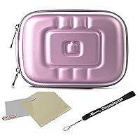 Purple EVA Durable Slim Protective Storage Cover Cube Carrying Case with Internal Mesh Pocket and Carabiner Clip for Casio EXILIM Card Cameras