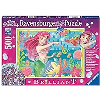RAVENSBURGER Puzzle 13327 Ariel Underwater Paradise 500 Pieces Disney Brilliant Puzzle with Decorative Stones for Adults and Children from 12 Year