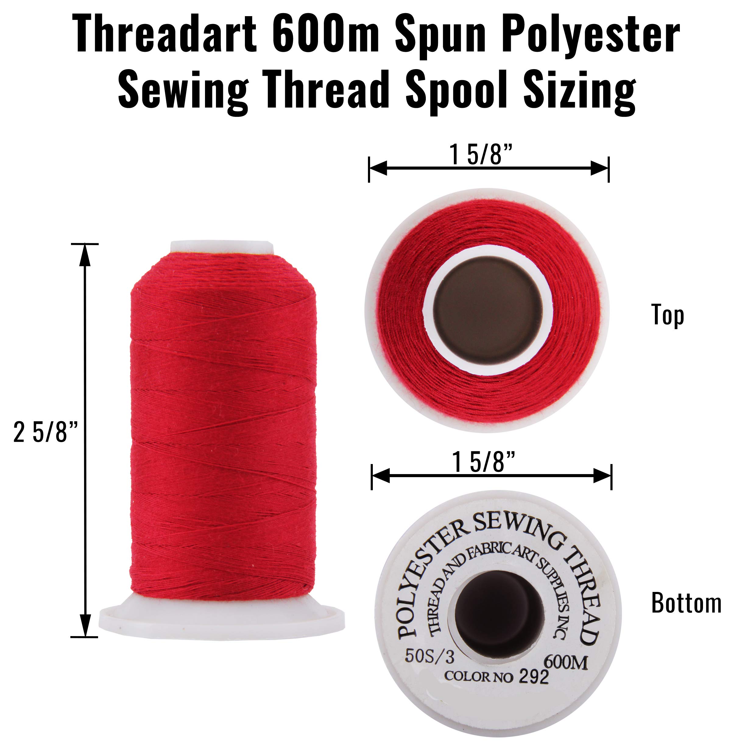 Threadart Polyester All-Purpose Sewing Thread - 600m - 50S/3 - Pewter