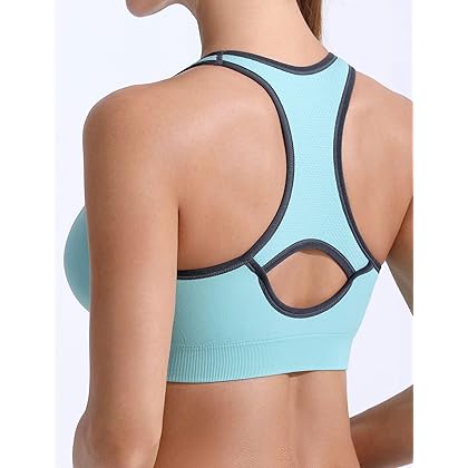 FITTIN Racerback Sports Bras for Women - Padded Seamless High Impact Support for Yoga Gym Workout Fitness