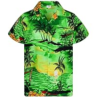 KING KAMEHA Men JK-Beach Ugly-Shirt Regular Button-Down Short-Sleeve Hawaii-Shirt
