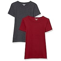 Amazon Essentials Women's Slim-Fit Short-Sleeve Crewneck T-Shirt, Pack of 2