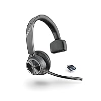 Voyager 4310 UC Wireless Headset (Plantronics) - Single-Ear Bluetooth Headset w/Noise-Canceling Mic - Connect PC/Mac/Mobile via Bluetooth - Works w/Teams, Zoom, & More - Amazon Exclusive