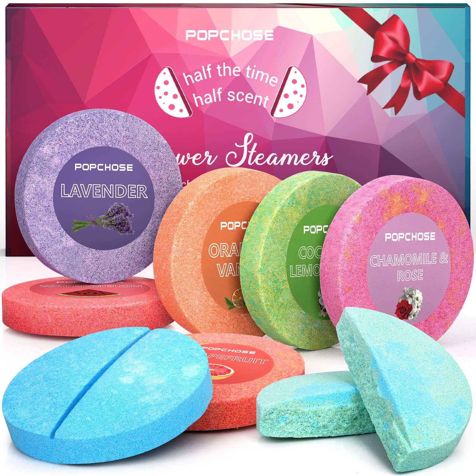 POPCHOSE Shower Steamers Aromatherapy - 8 Pack Shower Bombs for Self Care & SPA - Birthday Gifts for Women, Teachers, Stocking Stuffers Bridesmaid Gifts- Teen Girl Gifts Trendy Stuff
