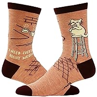 Crazy Dog T-Shirts Women's I Need Coffee Right Meow Socks Funny Pet Cat Lover Kitty Novelty Footwear