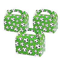 chiazllta 12 Pieces Soccer Party Favor Soccer Gift Treat Boxes Candy Goodie Boxes for Soccer Theme Birthday Party Soccer Football Favors Supplies