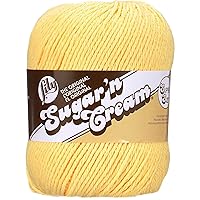 Lily Sugar 'N Cream Super Size Solid Yarn, 4oz, Gauge 4 Medium, 100% Cotton - Yellow - Machine Wash & Dry