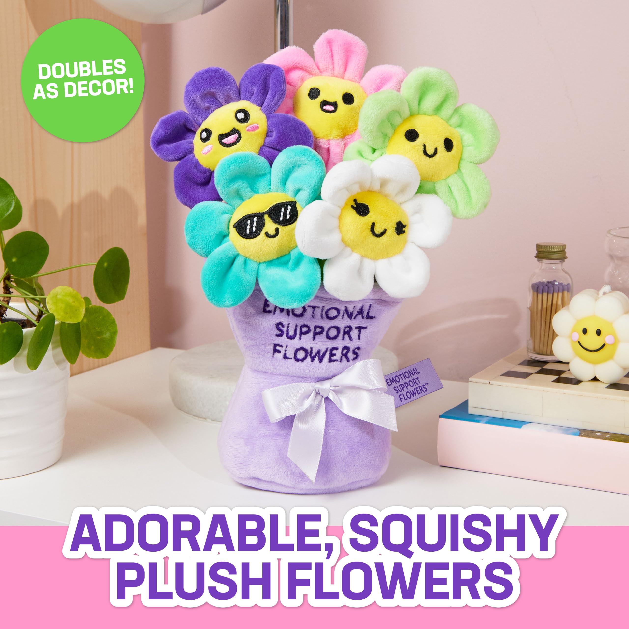 What Do You Meme? Emotional Support Flowers - Valentine's Day Gifts for Her, Gift for Mom - Plush Flowers, Flower Plushies