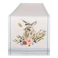 DII Easter Basics Collection Tabletop, Table Runner, 14x72, Garden Bunny