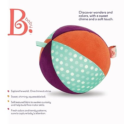 B. Toys by Battat B. Toys – Make It Chime – Large Fabric Ball with Chiming Bell – Sensory Toy with Colors