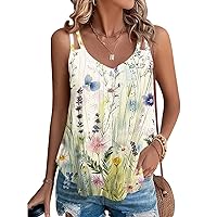 Womens Tank Tops Summer Tank Tops for Women Sexy Sleeveless Shirts Trendy Floral Eyelet Top Blouses V Neck T Shirts Dressy Casual Tunic Top