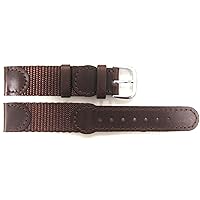 Speidel 18mm Brown Swiss Army Style Leather/Nylon Band