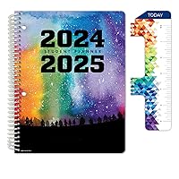 Global Datebooks Dated Middle School or High School Student Planner for Academic Year 2024-2025 Includes Ruler/Bookmark and Planning Stickers (Matrix Style - 7