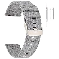 Canvas Quick Release Watch Band 20mm 22mm 24mm Nylon Watch Strap for Men Sturdy Breathable Replacement Watchband for Women