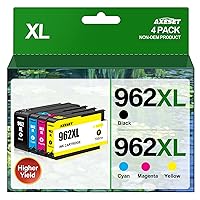 962XL Ink Cartridges Combo Pack Compatible for HP 962 XL HP962XL 962XL Black and Color Combo Pack Replacement for HP Officejet Pro 9010 9020 Series, 9015 9016 9018 9020 9025 Printers (4 Pack)