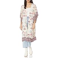 Angie Women's Floral Bell Sleeve Kimono
