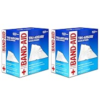 Band Aid Brand First Aid Products Tru-Absorb Sterile Gauze Sponges for Cleaning and Cushioning Wounds, Low-Lint Design, 4 inches by 4 inches, 50 Count (Pack of 2)