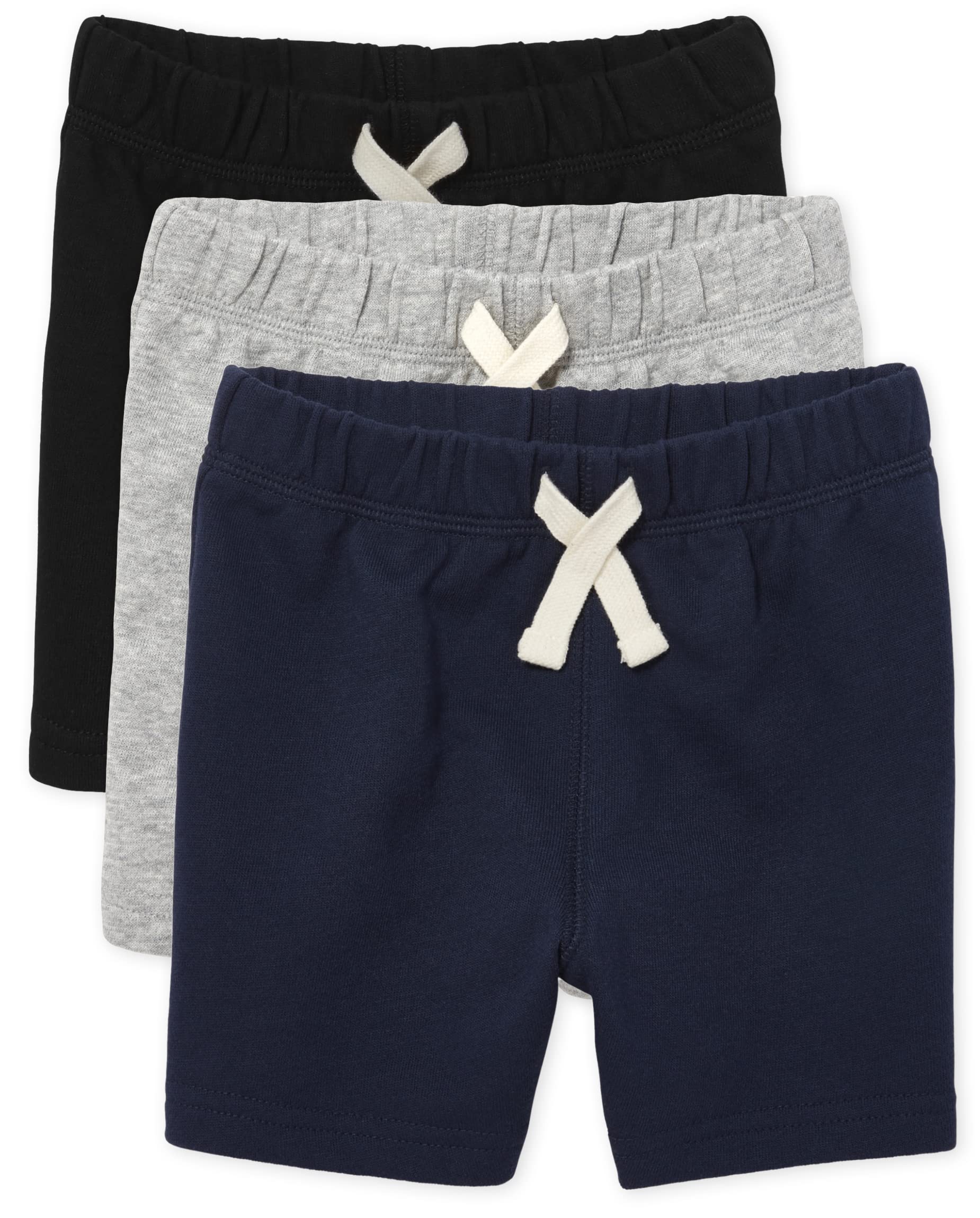 The Children's Place Baby Boys Toddler Solid French Terry Shorts, 3 Pack