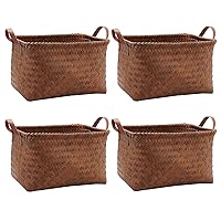 GIB Wicker Storage Baskets for Shelves with Handles 4 Pack, 15