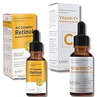 Skincare Duo: 8% Complex Retinol Face Serum 15ml + Vitamin C+ Serum 30ml - Anti-Aging, Brightening, Firming, Smoothing