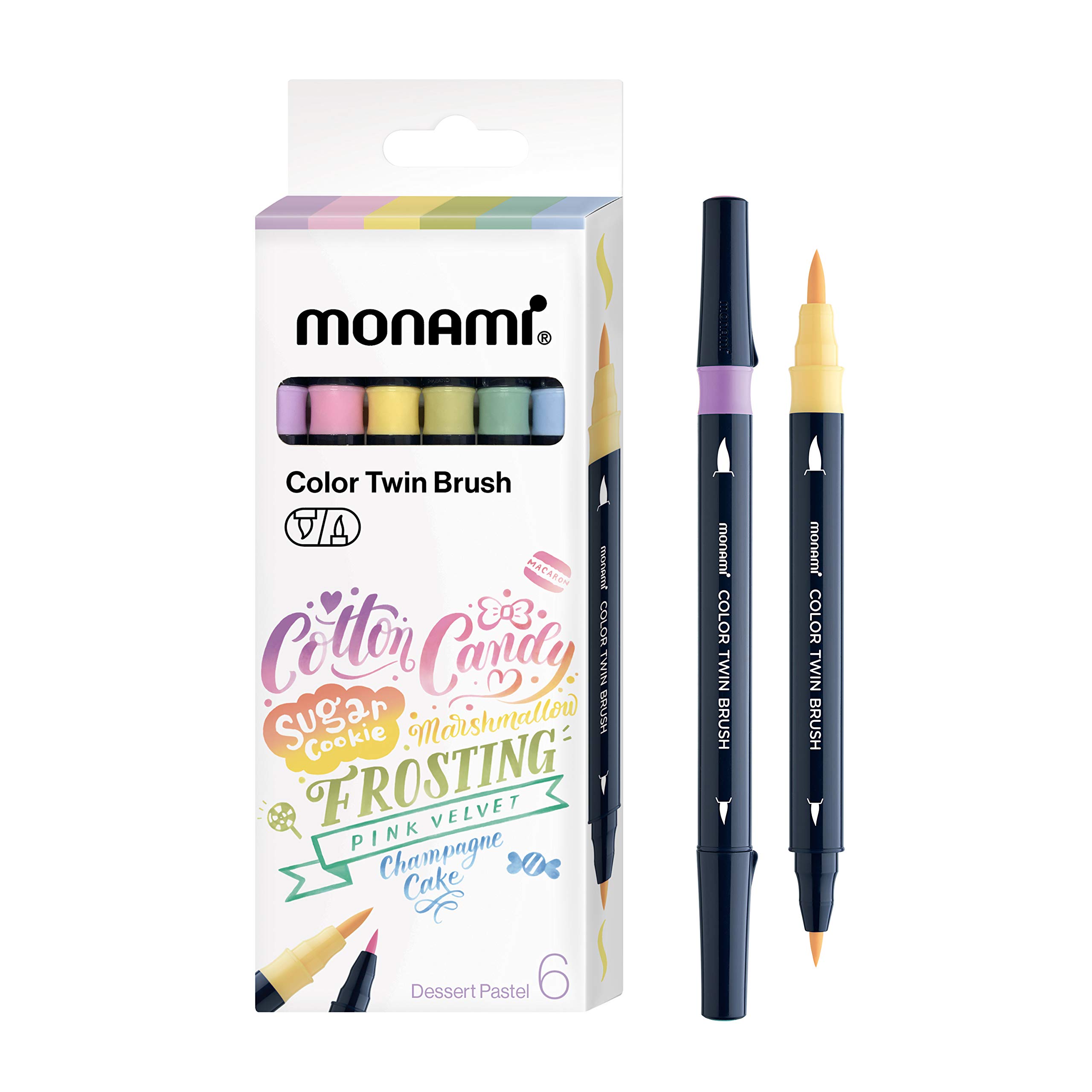 Mua MONAMI Color Twin Brush Dual Brush Pen Double Tipped Fine & Medium  Marker for Coloring/Calligraphy/Lettering, Dessert Pastel 6-Pack(Sunset  Nude,Salmon Nude,Peach,Chocolate Milk,Cream Latte,Chocolate) trên Amazon Mỹ  chính hãng 2023 | Giaonhan247