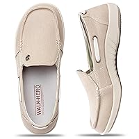 Womens Slip On Shoes - Casual Boat Loafers Shoes for Women with Arch Support - Plantar Fasciitis Canvas Sneakers for Daily Walking
