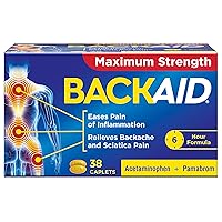 Backaid Max Relief Caplets, Aspirin-Free Pain Relief from Backache, Sciatica and Leg Pain, Long-Lasting 6 Hour Formula, Analgesic/Diuretic, 38 Count