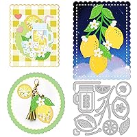 GLOBLELAND Lemon Juice Die Cuts Lemon Blossom and Leaves Embossing Template Ice Carbon Steel Die Set for Summer Card Scrapbooking Card DIY Craft