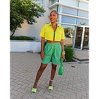 The Drop Women's Lime Cropped Boxy Shirt by @victoriouslogan