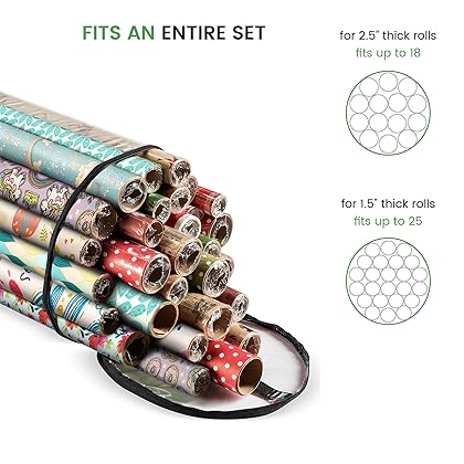 ZOBER Wrapping Paper Storage Container - Fits 14 to 20 Standard Rolls Up to 40