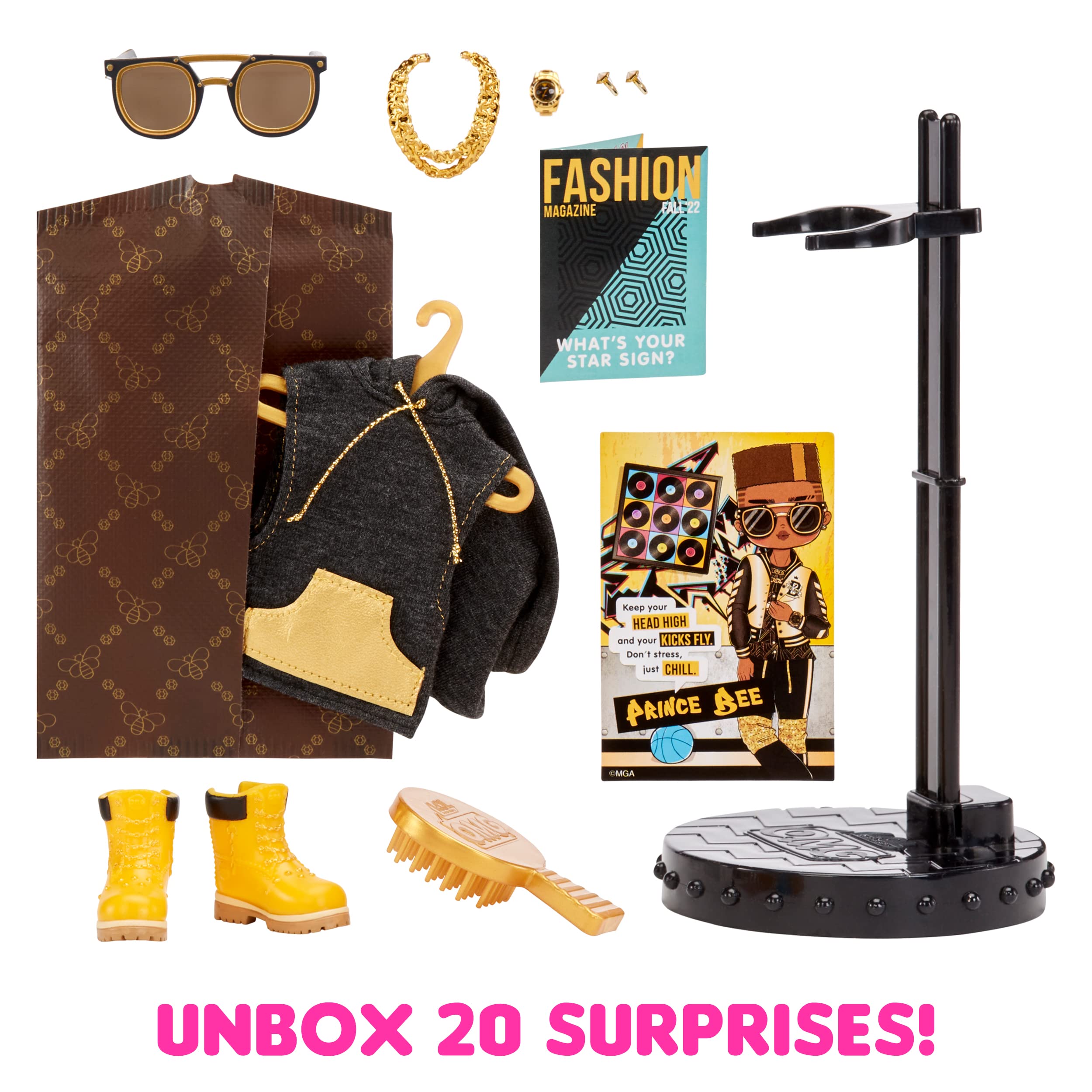 LOL Surprise OMG House of Surprises Series 2 Prince Bee Guys Fashion Doll with 20 Surprises Including Accessories in Stylish Outfit, Holiday Toy Great Gift for Kids Girls Boys Ages 4 5 6+ Years Old