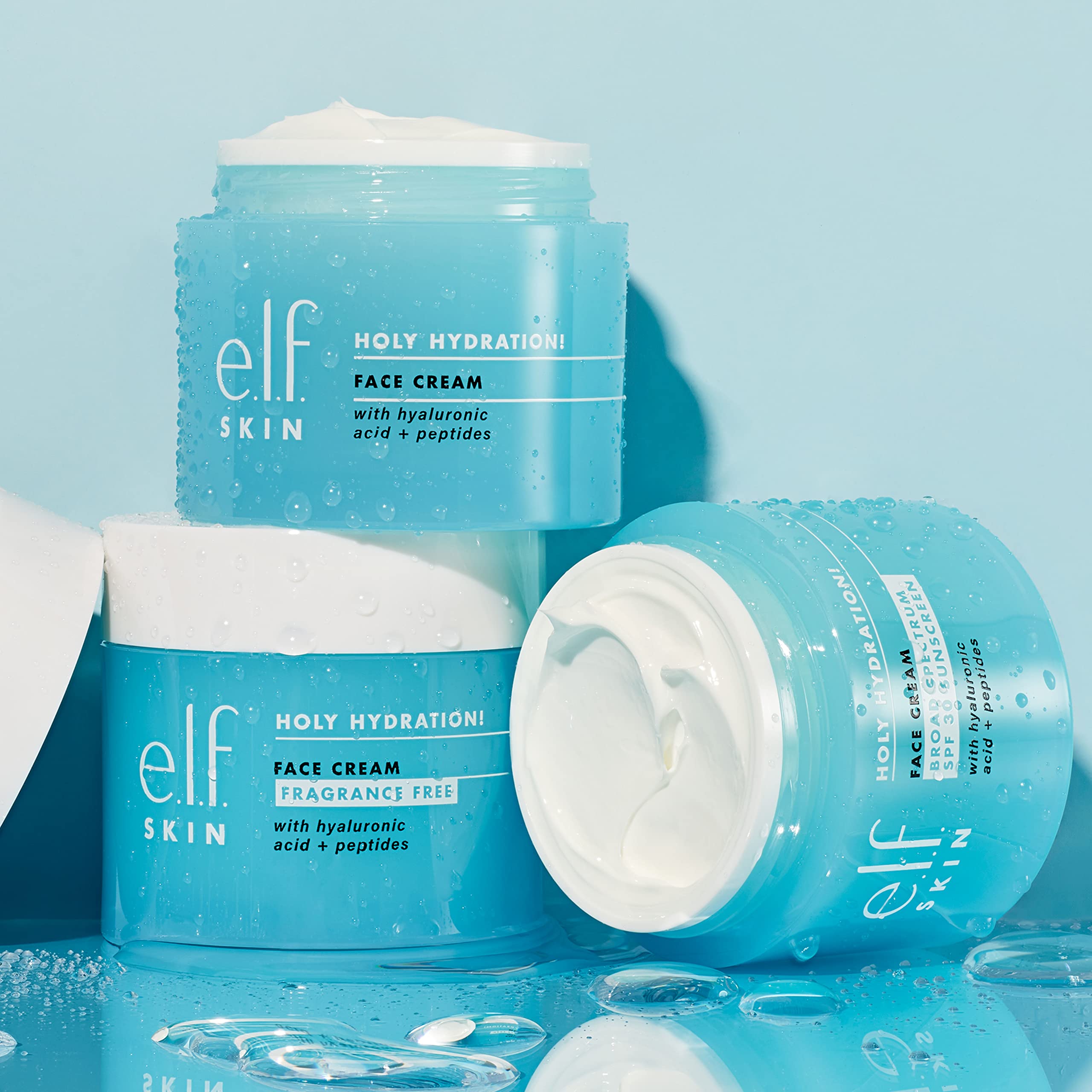 e.l.f. Holy Hydration! Face Cream - Broad Spectrum SPF 30 Sunscreen, Moisturizes & Softens Skin, Quick-Absorbing & Ultra-Hydrating, 1.8 Oz (50g)