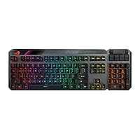 ASUS ROG Claymore II 100% / 80% TKL Wireless RGB Modular Gaming Keyboard, ROG RX Red Switches, PBT Doubleshot Keycaps, Detachable Numpad, Wrist Rest, Media Controls, USB Passthrough - Black PBT