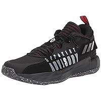 adidas Unisex Dame 7 Extply Basketball Shoe, Black/White/Vivid Red, 19 US Men