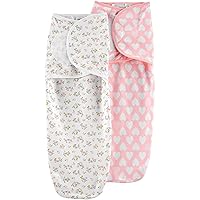 Simple Joys by Carter's Baby Girls' Cotton Swaddle Blankets, Multipacks