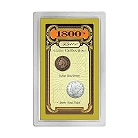 American Coin Treasures 1800's Rare Penny and Nickel Genuine United States Coin Collection in Sonically Sealed Acrylic