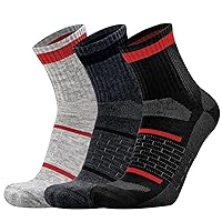 Busy Socks 3 Pack Men's Merino Wool Running Quarter Socks Womens Ankle Thick Cushioned Athletic Socks for Hiking Walking
