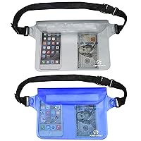 Waterproof Pouches with Waist Strap / Pouch Case Bundle Set- Keep Your Phone & Valuables Dry and Safe - Waterproof Dry Bags for Boating Swimming Snorkeling Kayaking Beach Water Parks Pool