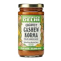 Brooklyn Delhi Coconut Cashew Korma | Indian Simmer Sauce with Cashew Cream and Warming Spices | Mild Enough for a Kid, Flavorful for a Foodie | Vegan, Nothing Artificial (Pack of 1)
