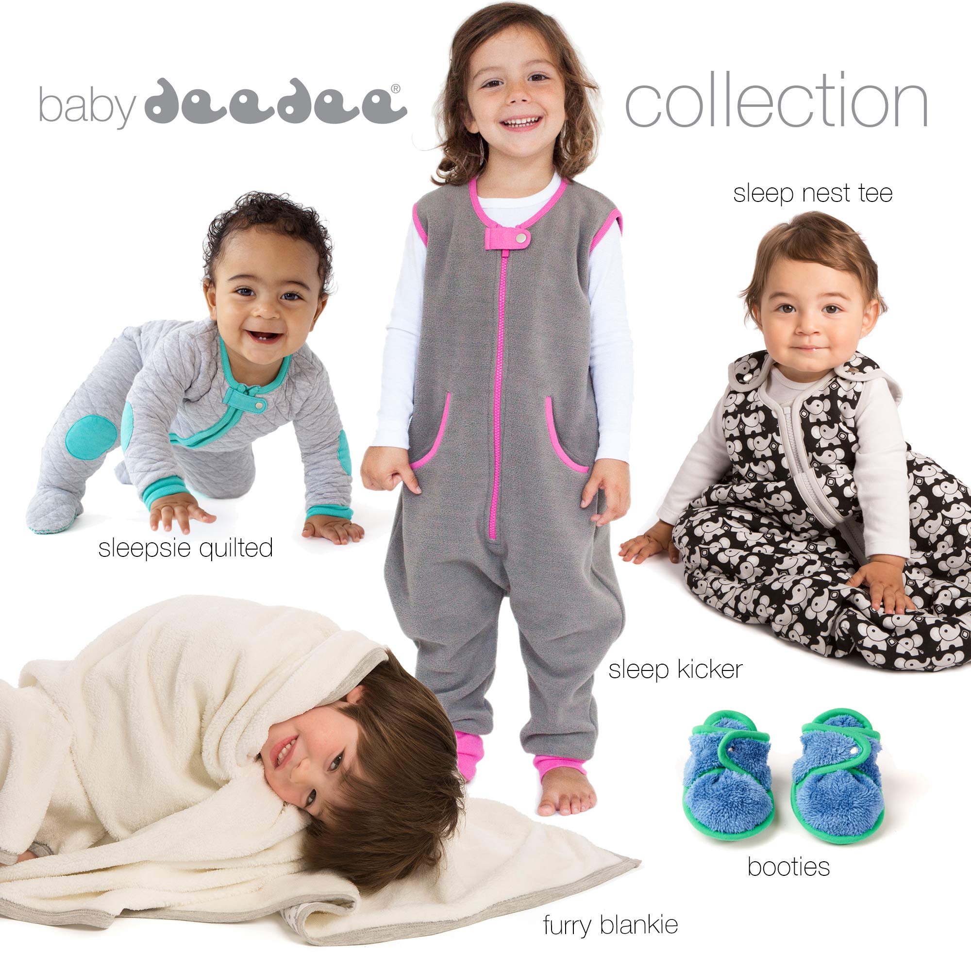 Baby Deedee Fleece Sack with Feet Sleep Bag, Sleep Kicker, Toddler Sleeping Bag, Teal, 2-4 T