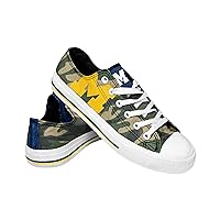 Michigan Wolverines NCAA Womens Camo Low Top Canvas Shoes - 9