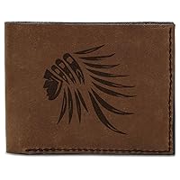 Men's Indian Head Style -1 Handmade Genuine Pull-up Leather Wallet MHLT_03