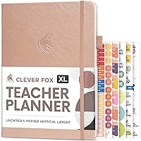 Clever Fox Teacher Planner – School Year Planner with Calendars & Lesson Plans – Book for Classroom & Homeschool Organization, A4 (Rose Gold)